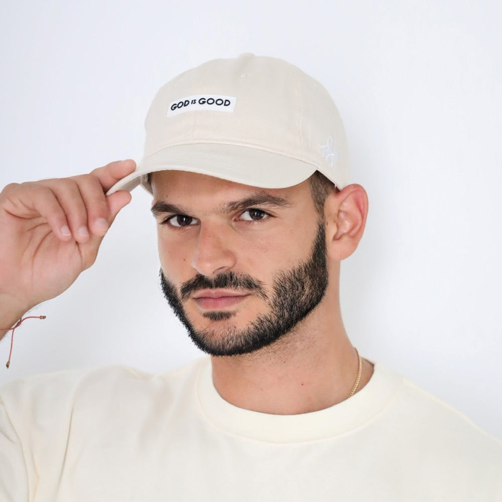 God is Good Dad Hat Beige