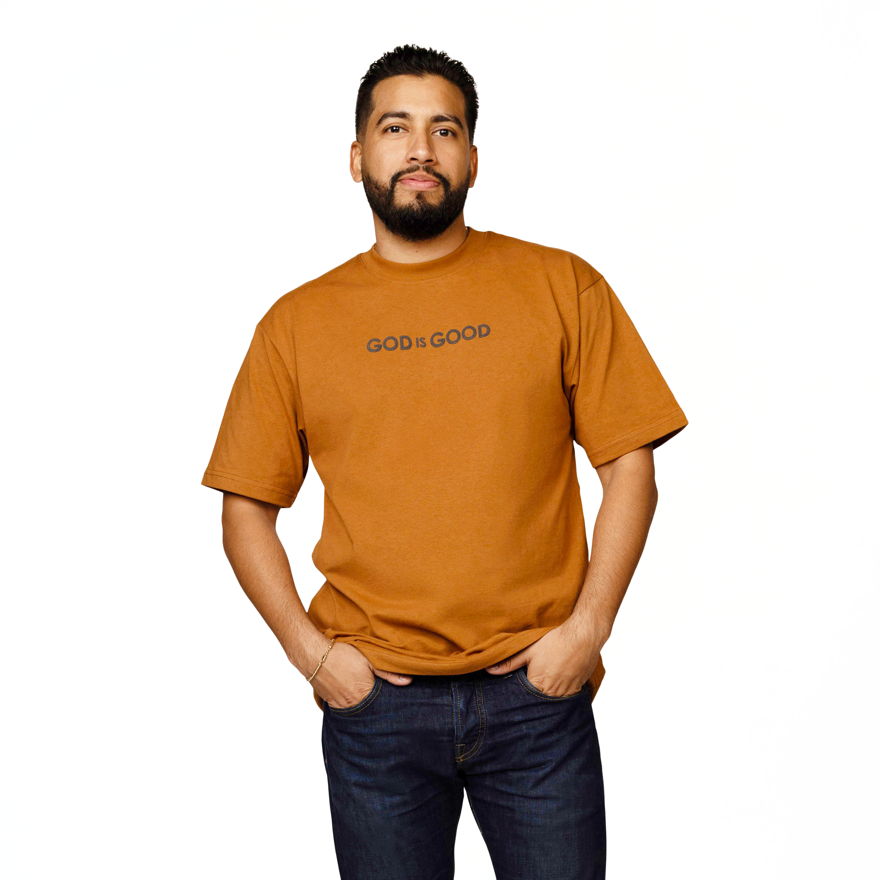GOD is GOOD Man Brown Tee